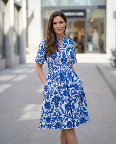 Capri Blue lenvászon ruha