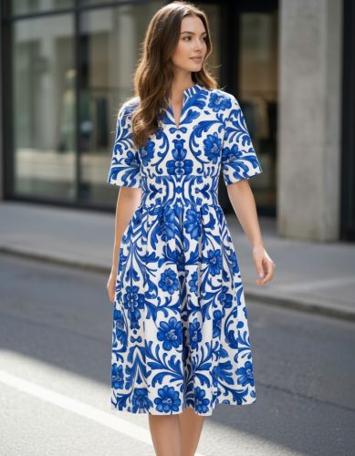 Capri Blue lenvászon ruha