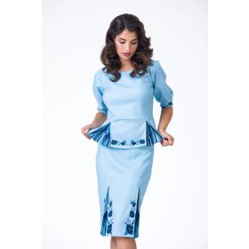 Mirenna-Blue blúz, tengerkék alappal, prémium anyagból