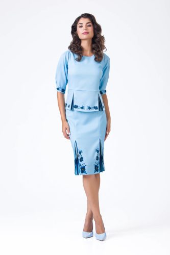 Mirenna-Blue szoknya, tengerkék alappal, prémium anyagból