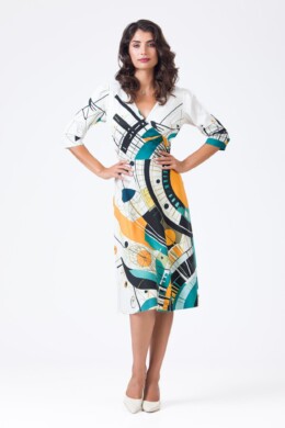 Szürreal A vonalú, dekoltált ruha